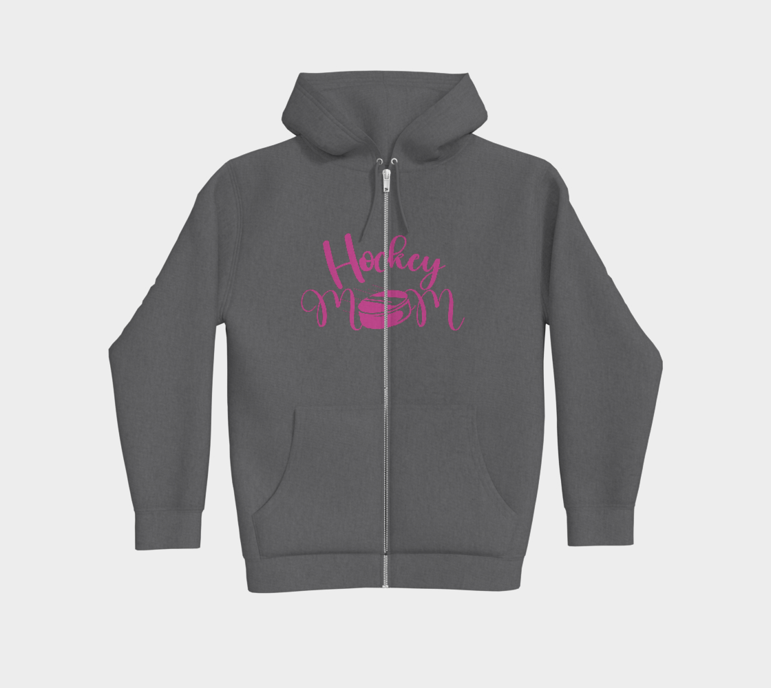 Hockey Mom Premium Zip Up Hoodie Pink Logo