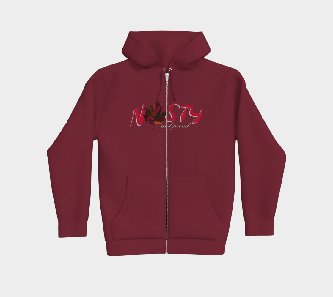 Nasty and Proud Premium Zip-Up Hoodie Light Outline