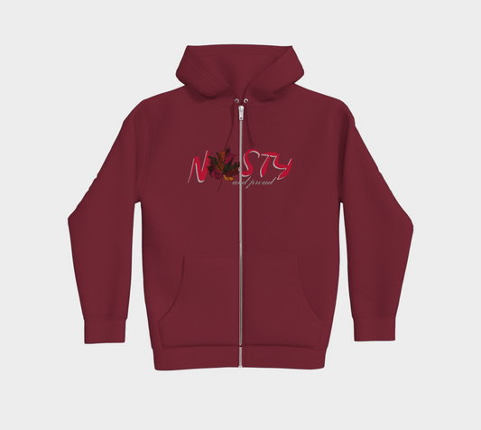 Nasty and Proud Premium Zip-Up Hoodie Light Outline