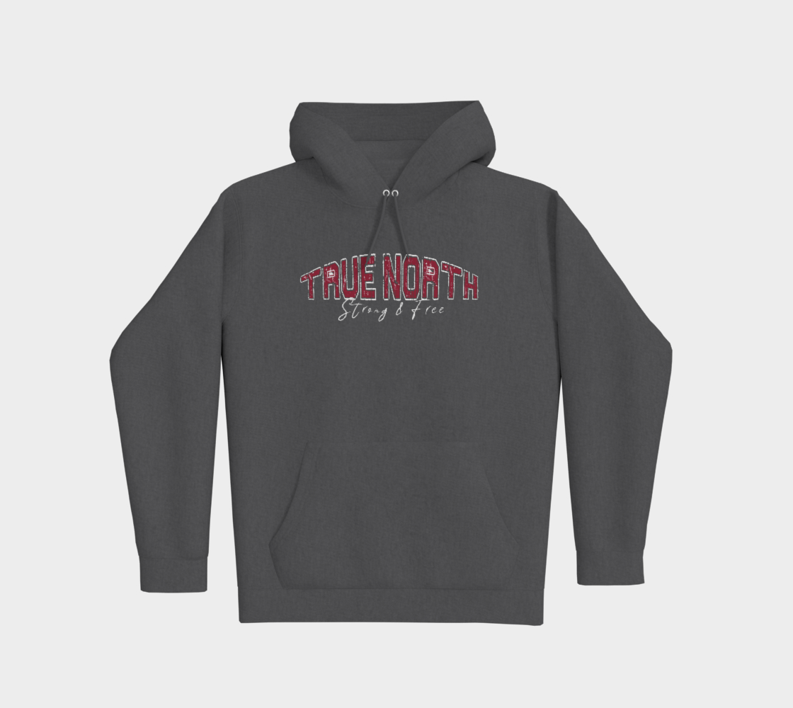 True North Strong and Free Premium Hoodie Light Outline