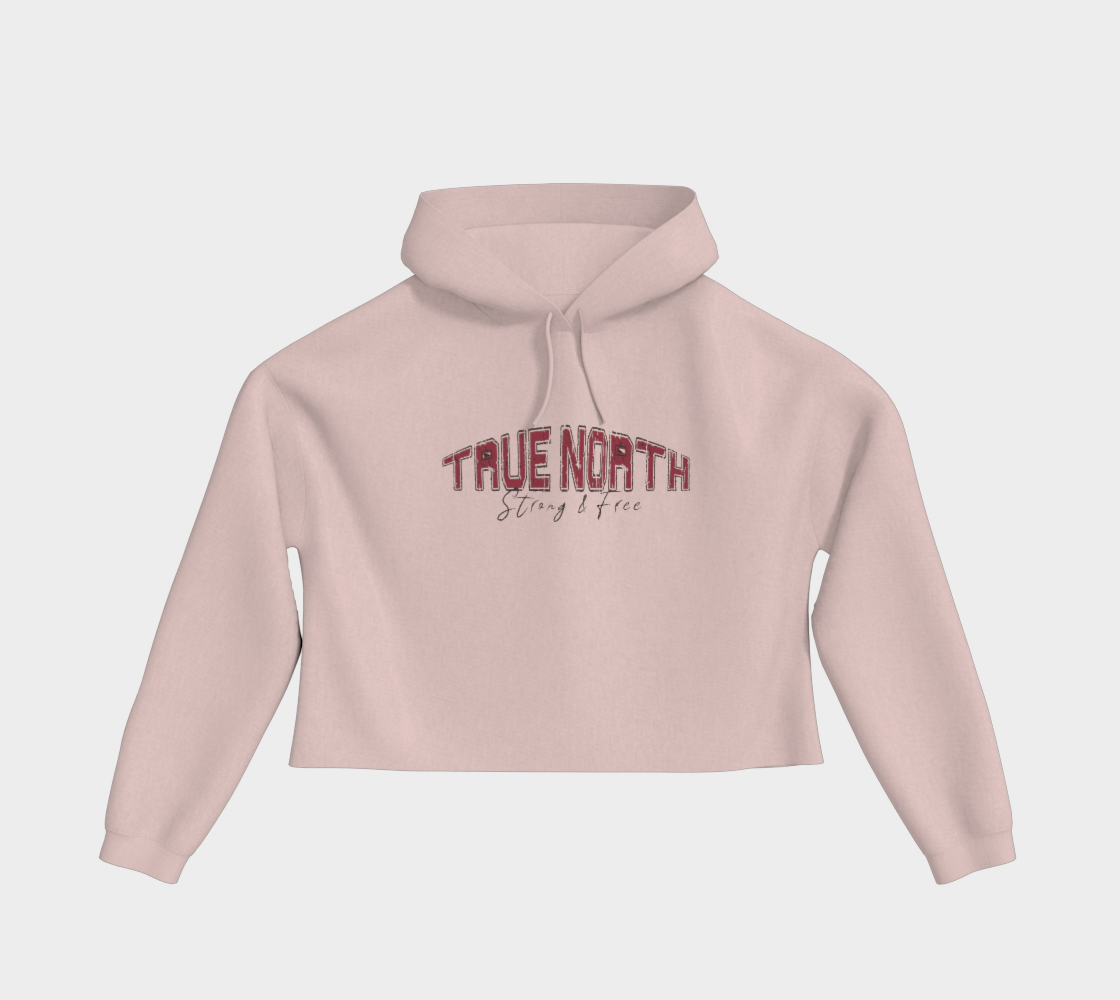 True North Strong and Free Cropped Hoodie Dark Outline