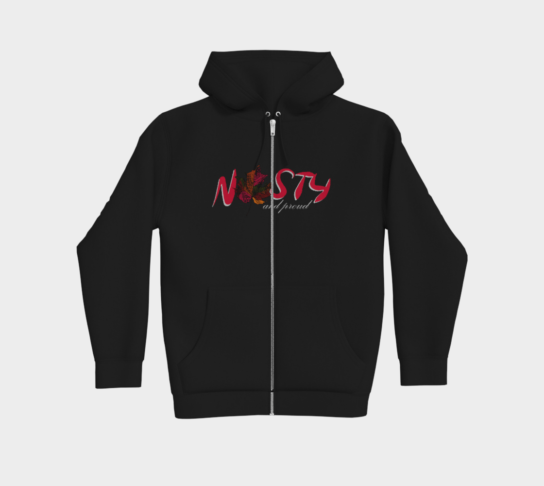 Nasty and Proud Premium Zip-Up Hoodie Light Outline