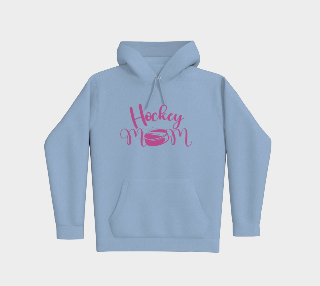 Hockey Mom Premium Pullover Hoodie Pink Logo