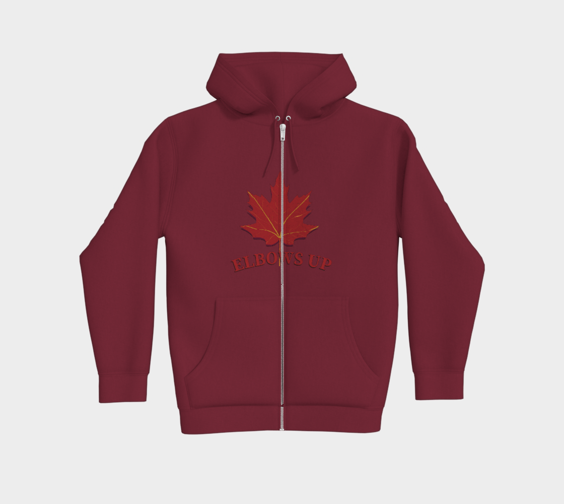 Elbows Up Leaf Premium Zip Up Hoodie