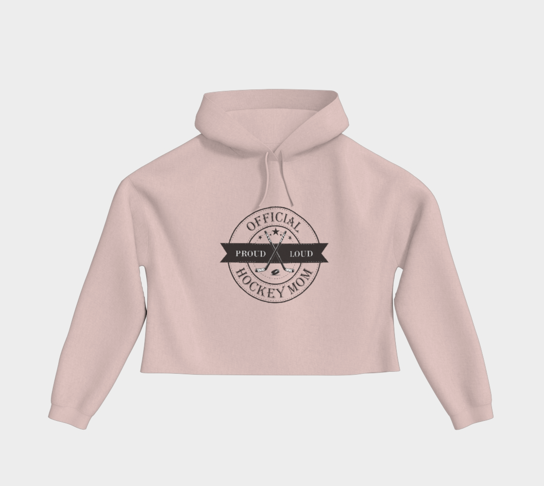 Official Hockey Mom Cropped Hoodie Black Logo