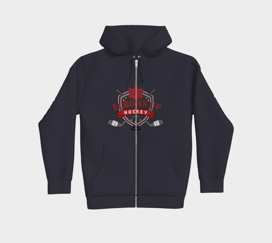 Elbows Up Hockey Premium Zip Up Hoodie
