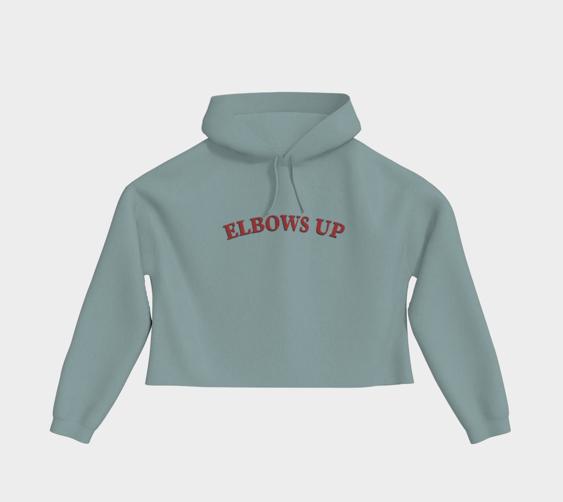 Elbows Up Cropped Pullover Hoodie
