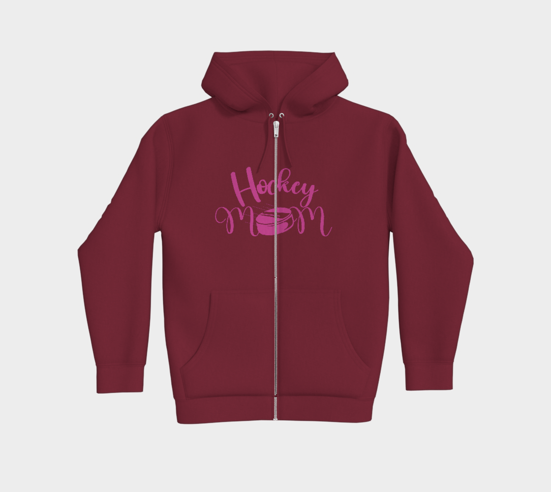 Hockey Mom Premium Zip Up Hoodie Pink Logo