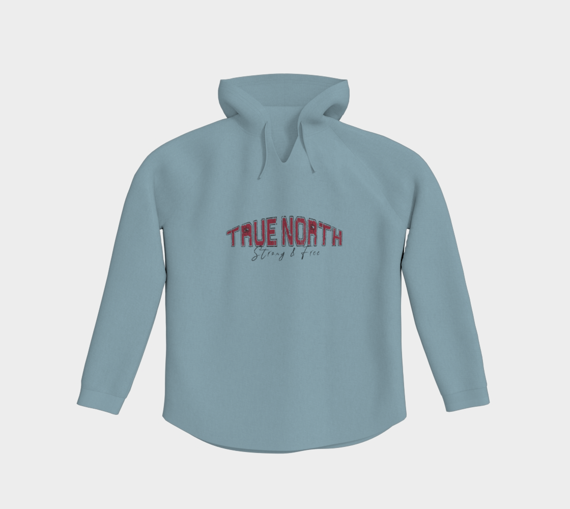 True North Strong and Free Light Pullover Hoodie Dark Outline