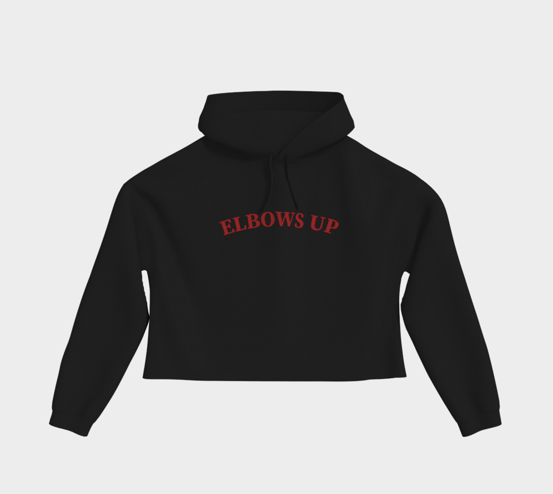 Elbows Up Cropped Pullover Hoodie