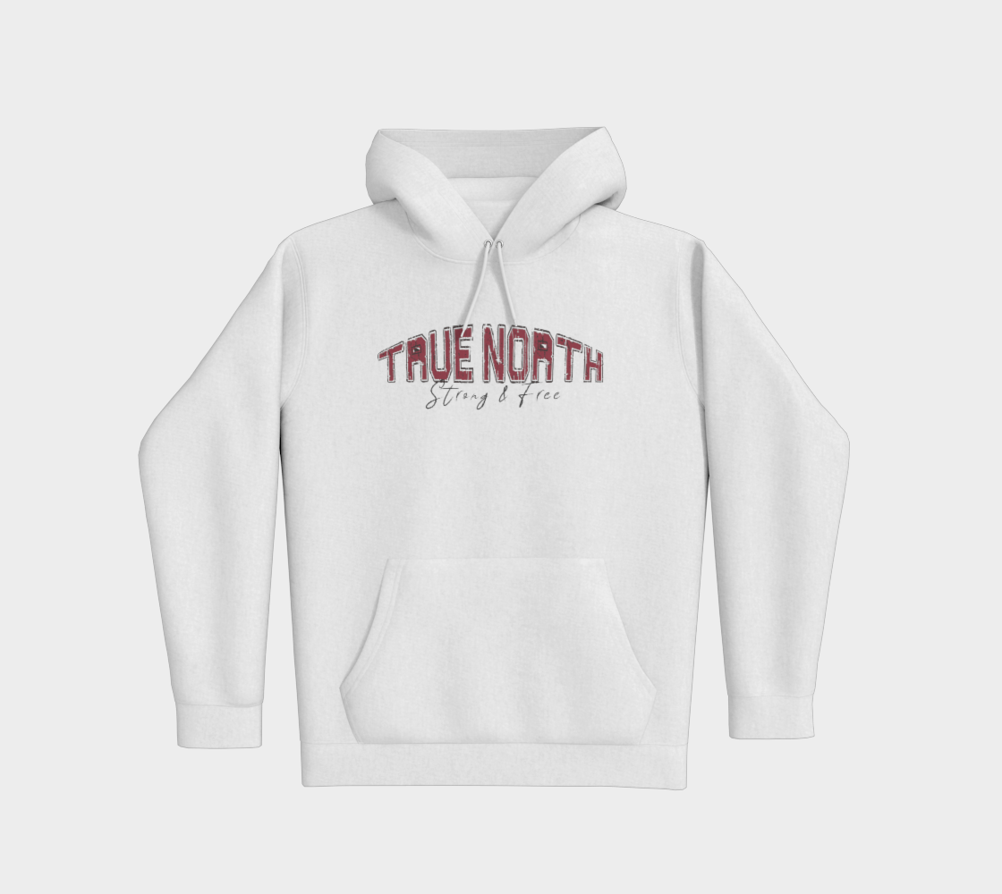 True North Strong and Free Premium Hoodie Dark Outline