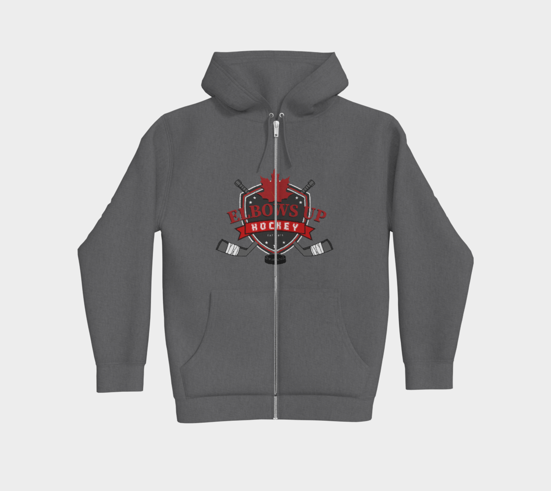 Elbows Up Hockey Premium Zip Up Hoodie
