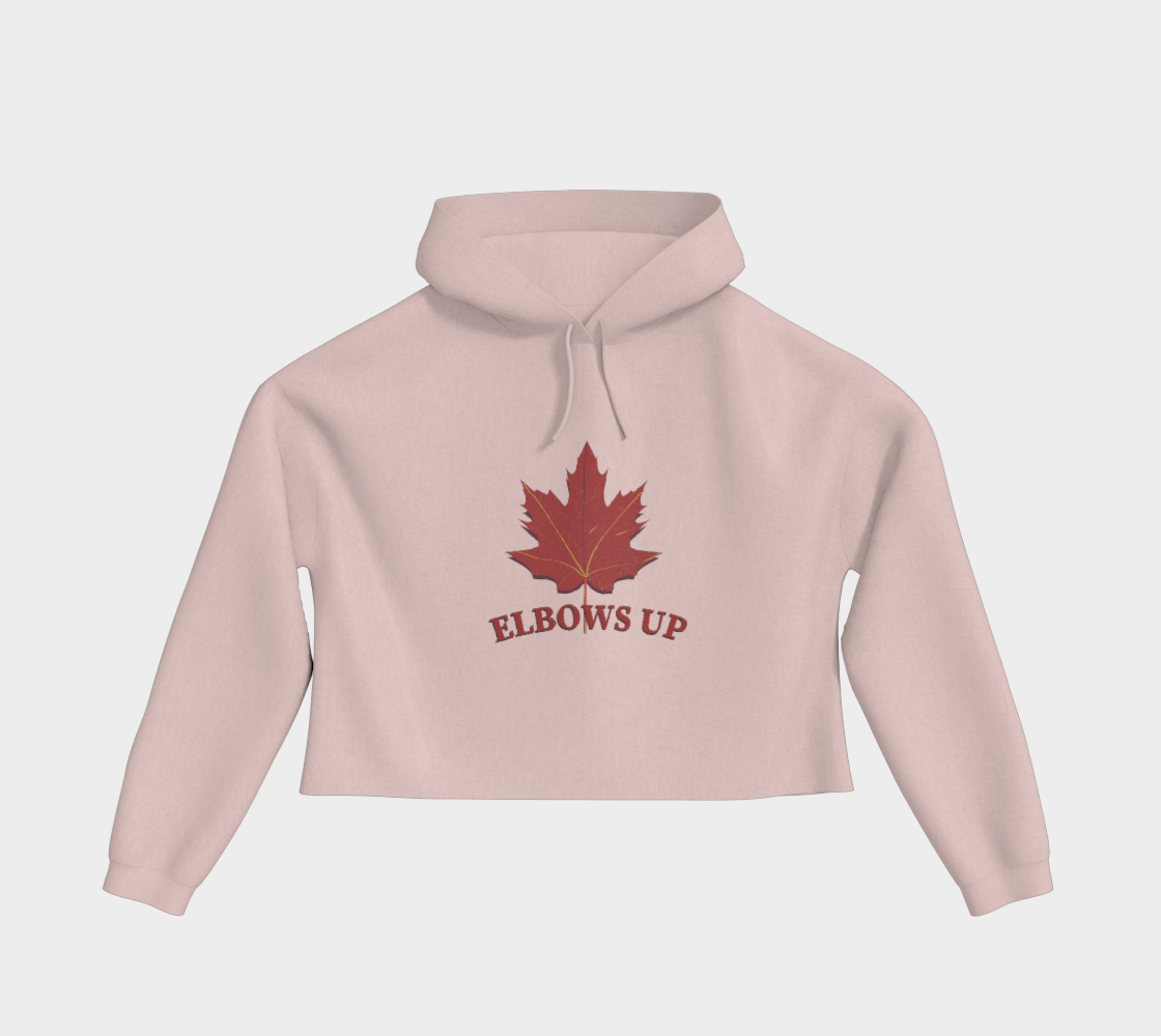Elbows Up Leaf Cropped Hoodie