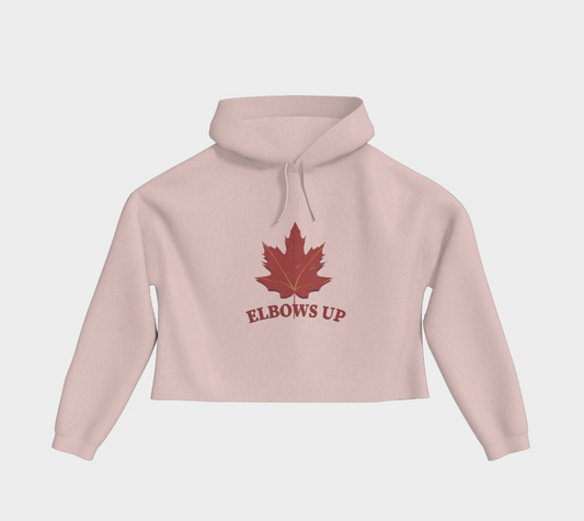 Elbows Up Leaf Cropped Hoodie
