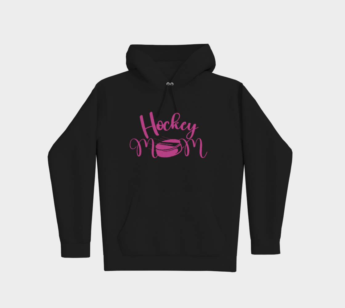 Hockey Mom Premium Pullover Hoodie Pink Logo