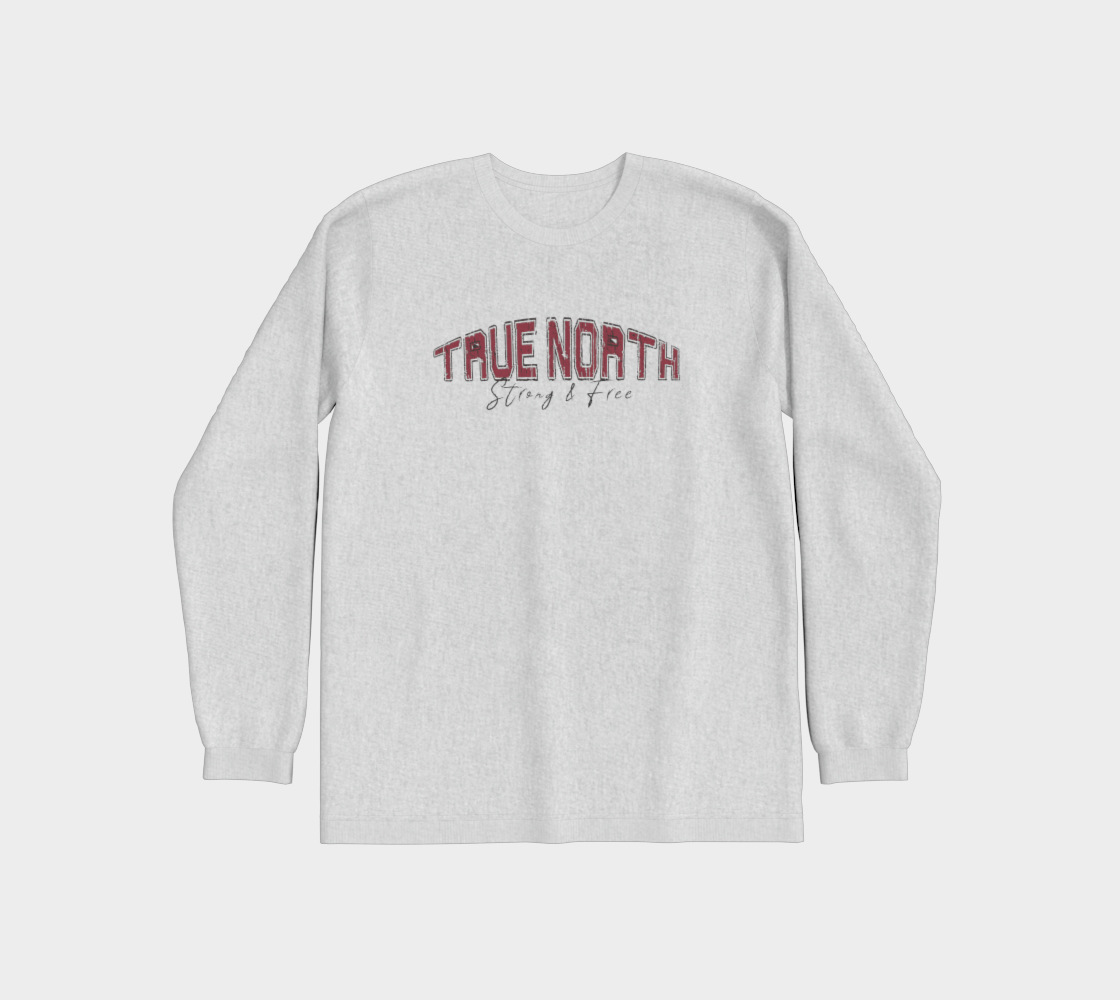 True North Strong and Free Premium Long Sleeve Shirt Dark Outline