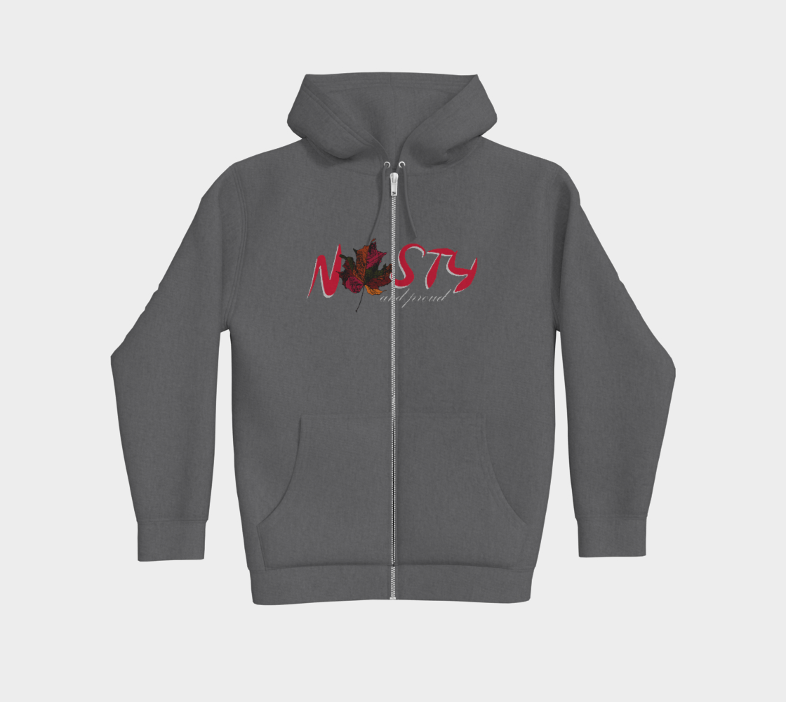 Nasty and Proud Premium Zip-Up Hoodie Light Outline