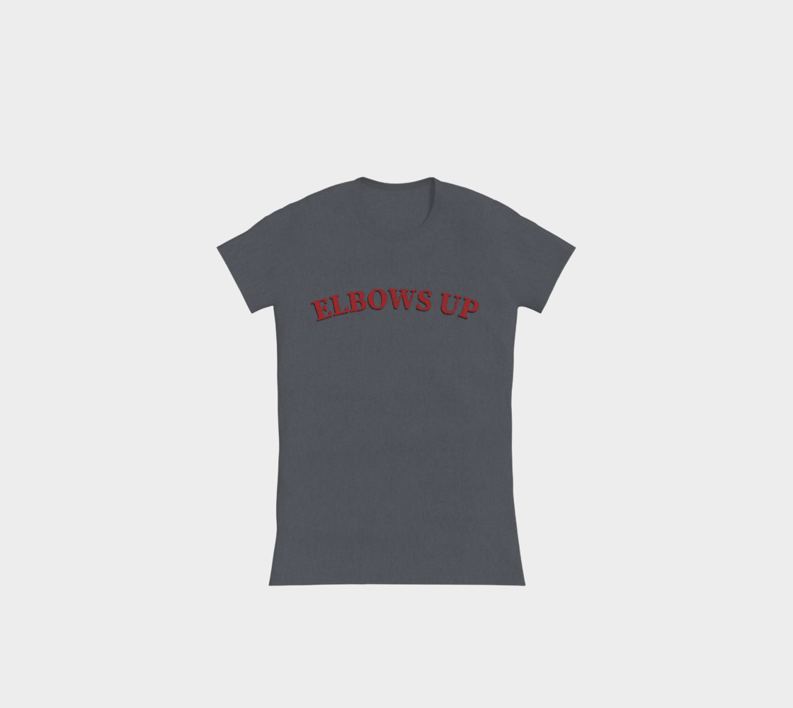 Elbows Up Leaf Front and Back Slimline T-Shirt
