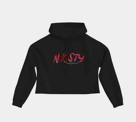Nasty and Proud Cropped Hoodie Light Outline