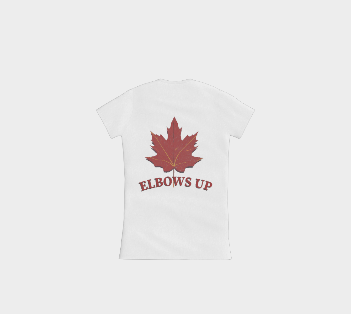 Elbows Up Leaf Front and Back Slimline T-Shirt