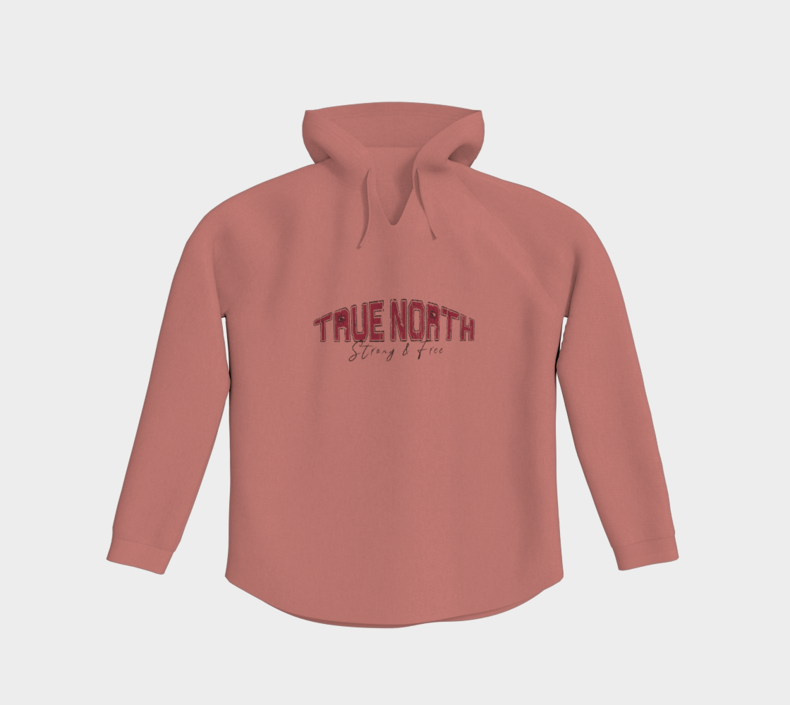 True North Strong and Free Light Pullover Hoodie Dark Outline