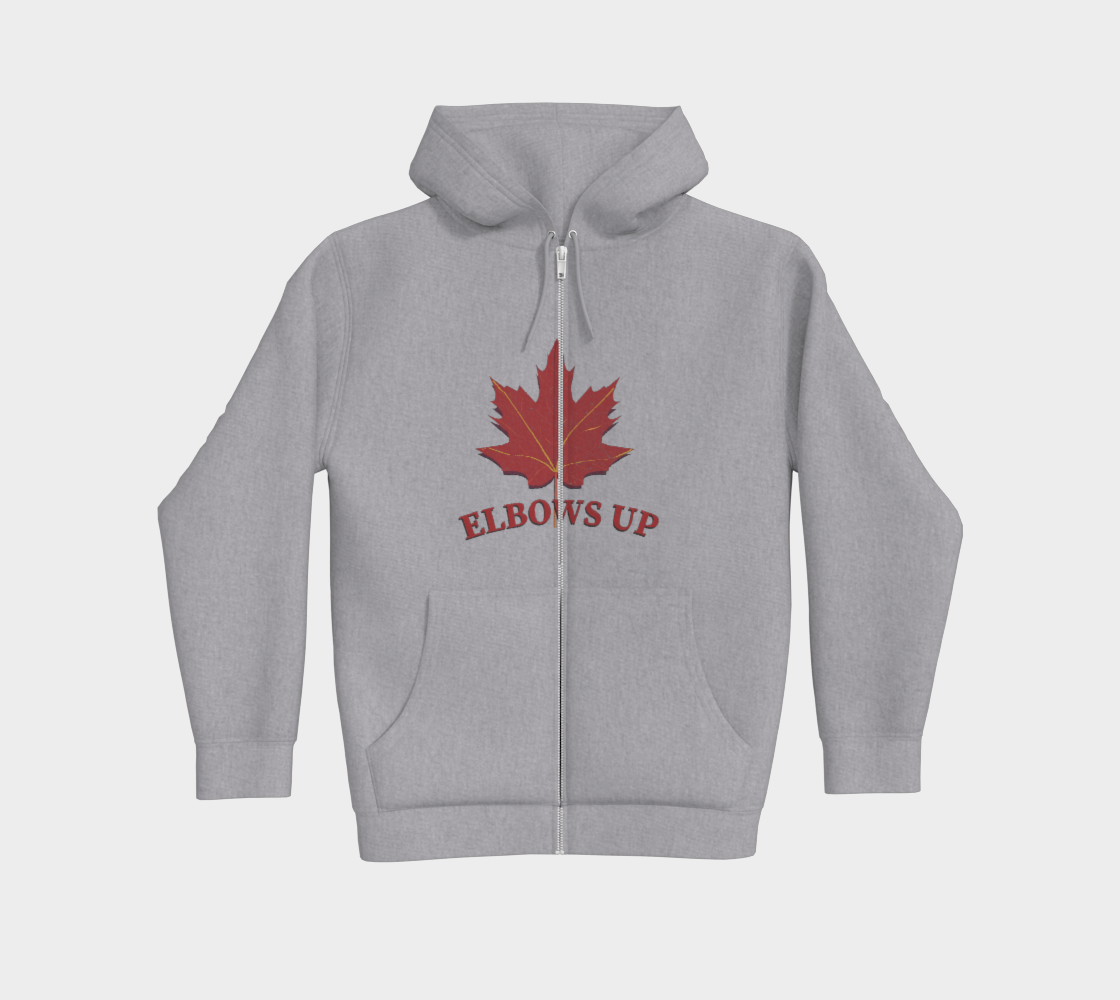 Elbows Up Leaf Premium Zip Up Hoodie