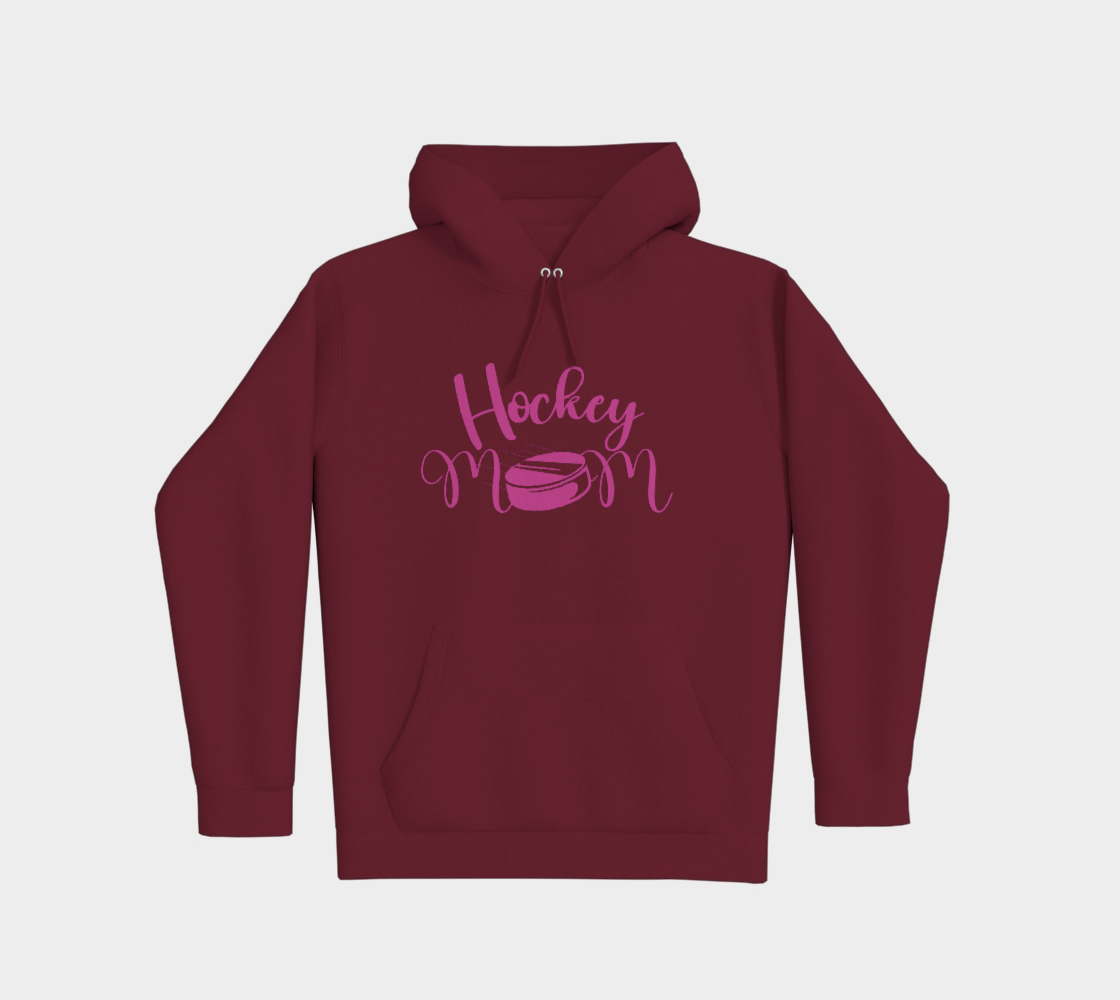 Hockey Mom Premium Pullover Hoodie Pink Logo