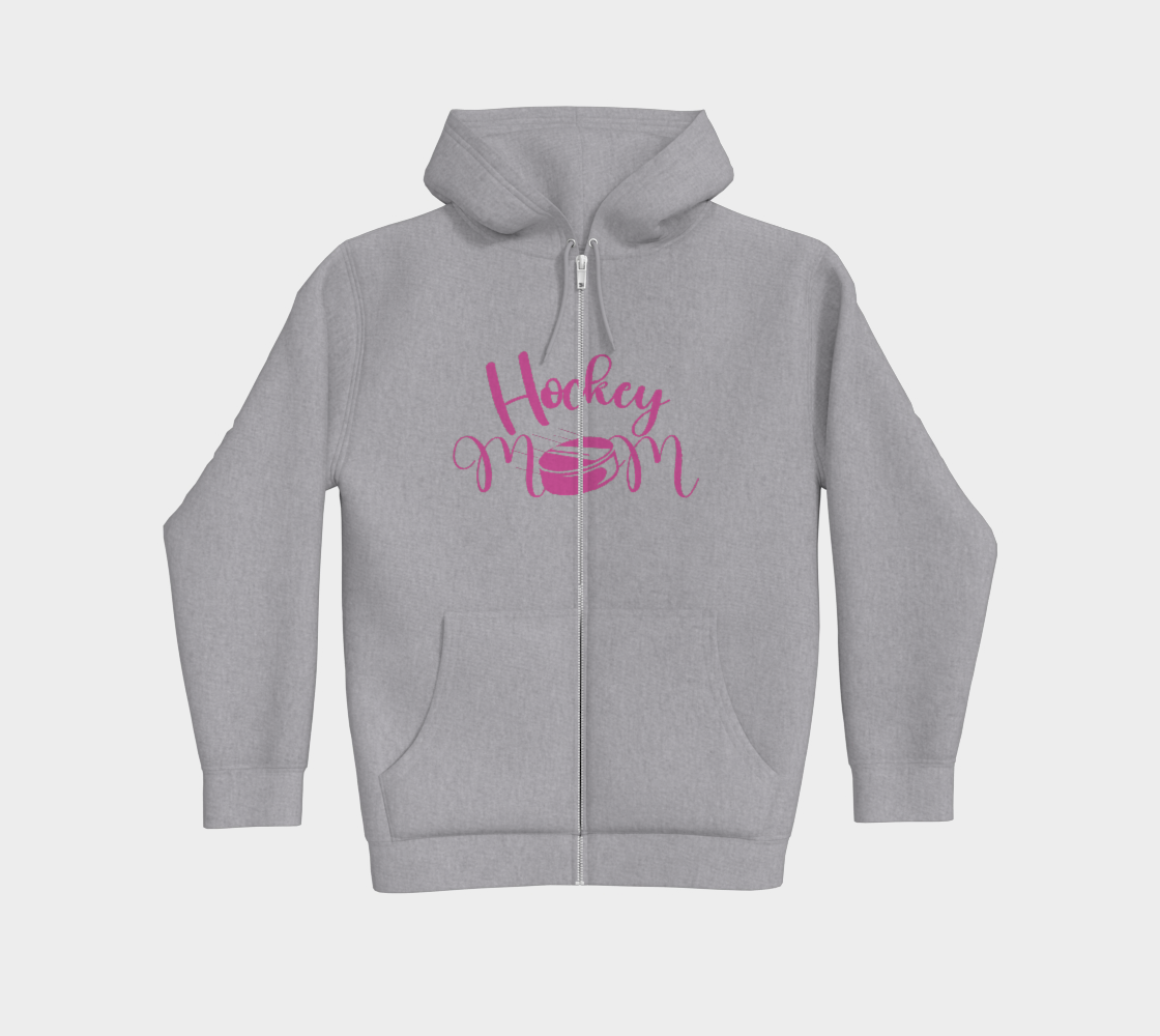 Hockey Mom Premium Zip Up Hoodie Pink Logo