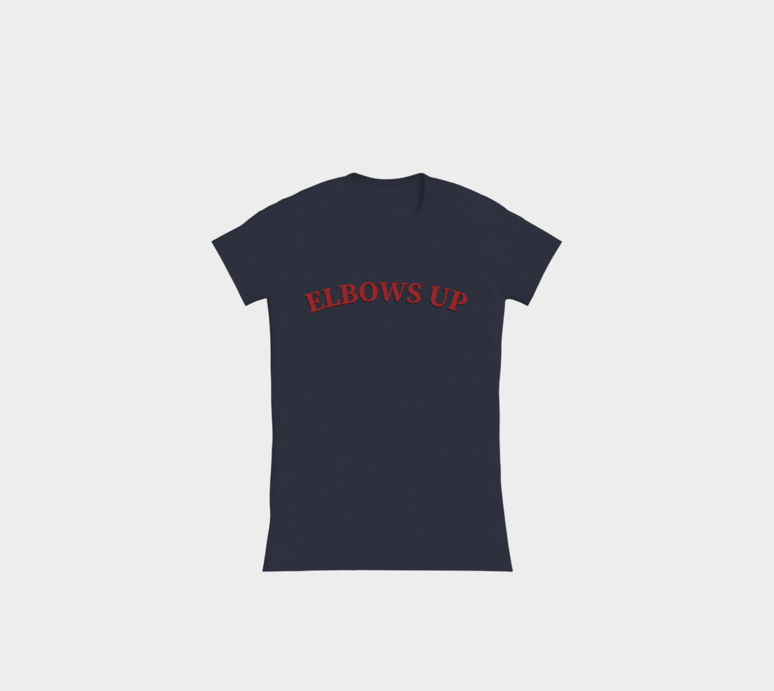 Elbows Up Leaf Front and Back Slimline T-Shirt