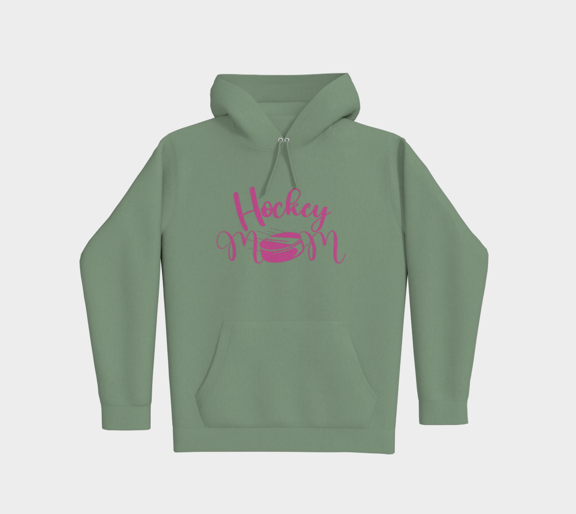 Hockey Mom Premium Pullover Hoodie Pink Logo