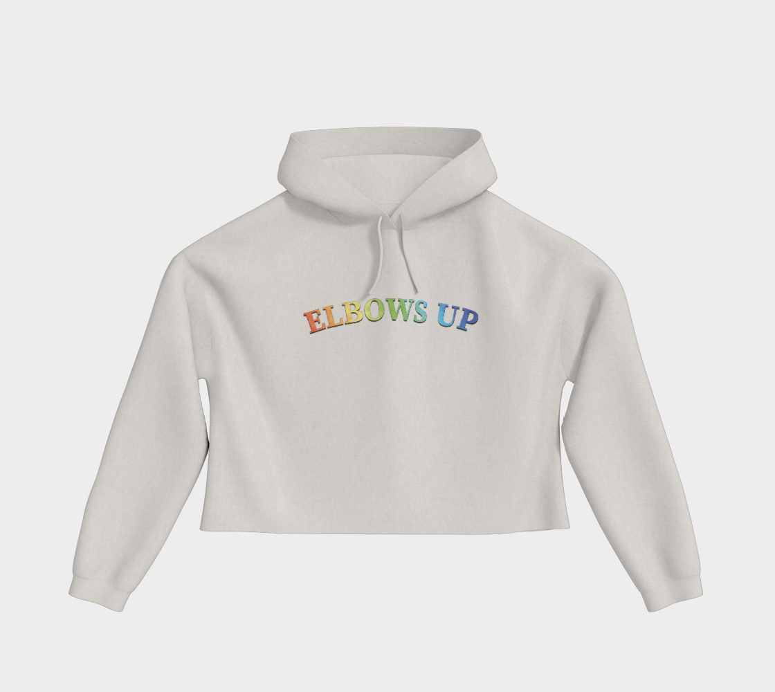 Elbows Up Never 51 PRIDE Cropped Hoodie