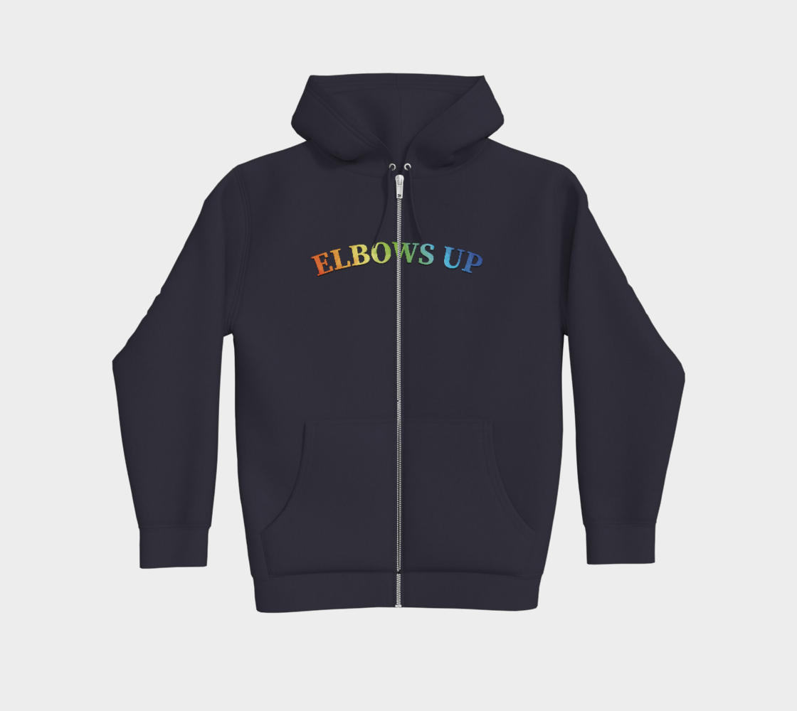 Elbows Up Never 51 PRIDE Premium Zip Up Hoodie