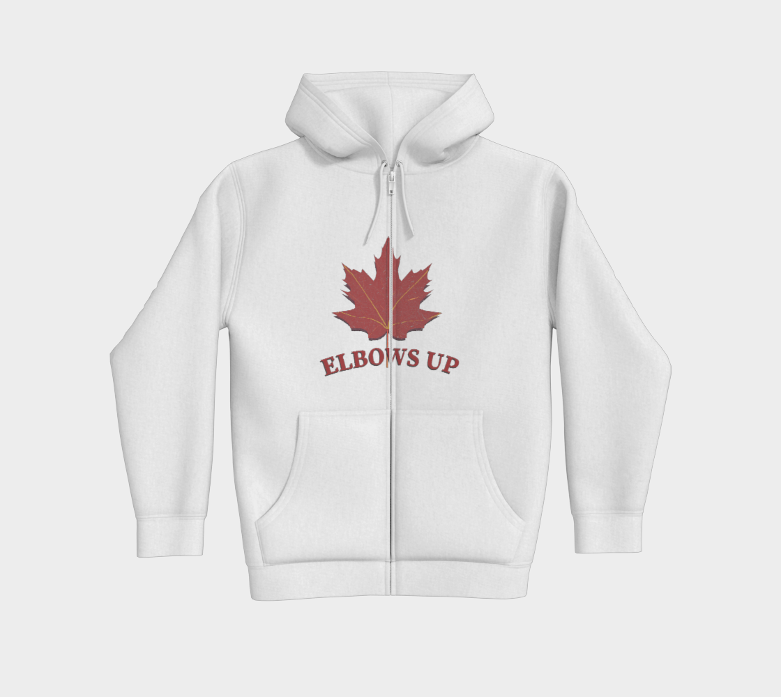 Elbows Up Leaf Premium Zip Up Hoodie