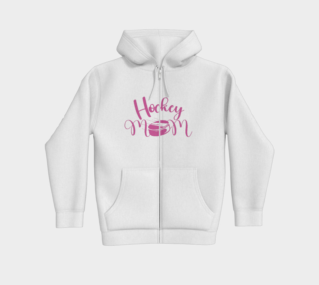 Hockey Mom Premium Zip Up Hoodie Pink Logo