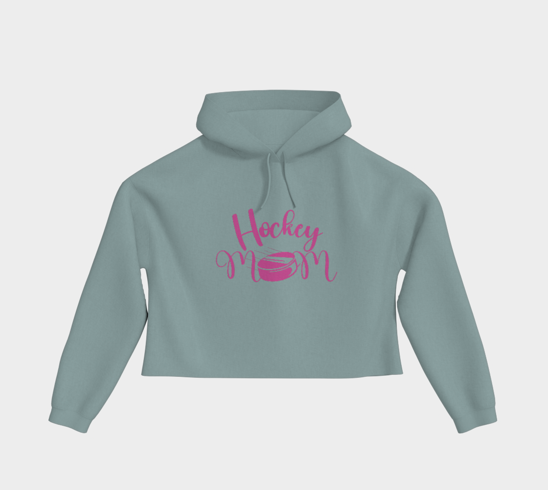 Hockey Mom Cropped Hoodie Pink Logo