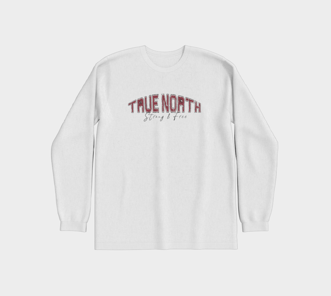 True North Strong and Free Premium Long Sleeve Shirt Dark Outline