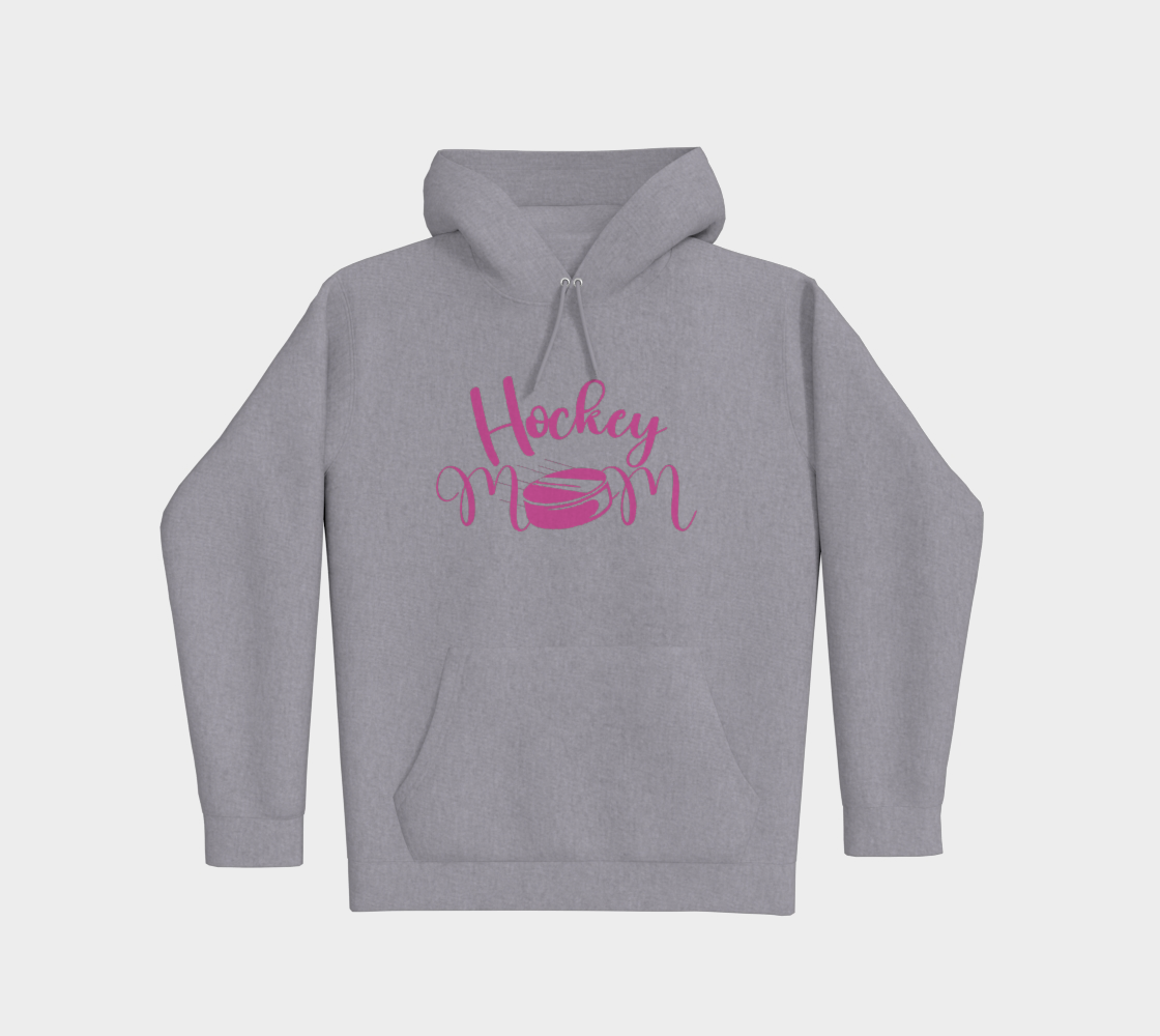 Hockey Mom Premium Pullover Hoodie Pink Logo