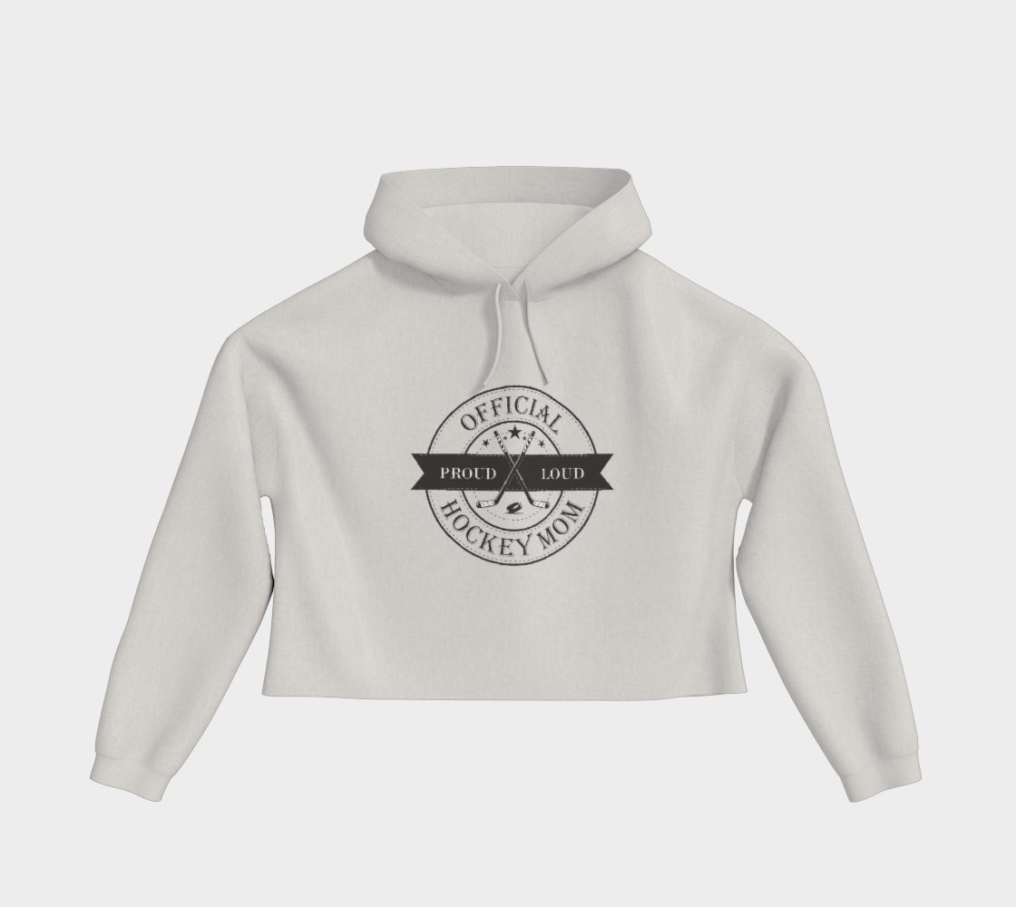 Official Hockey Mom Cropped Hoodie Black Logo