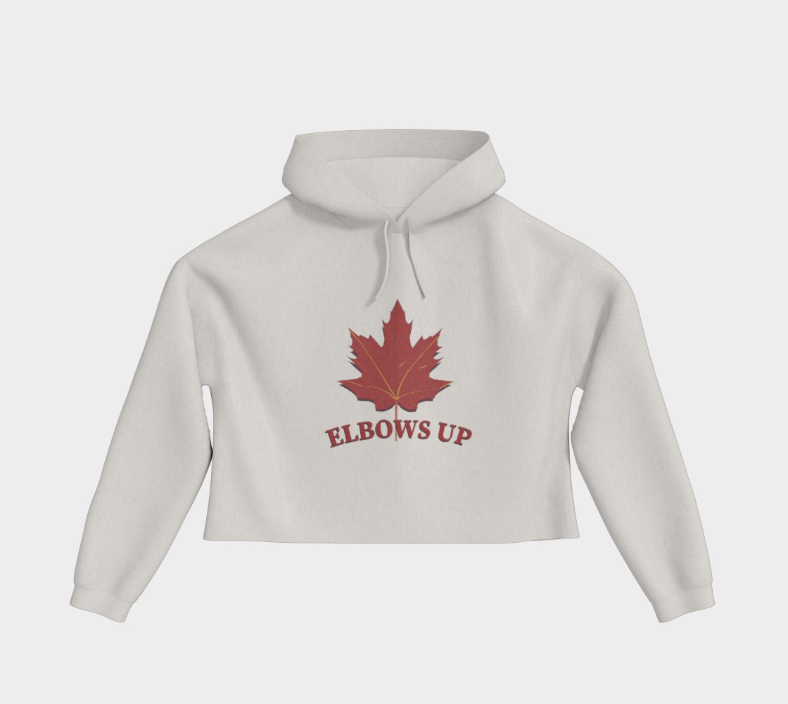 Elbows Up Leaf Cropped Hoodie