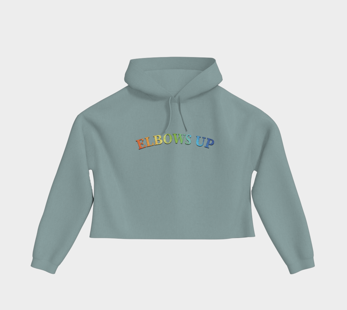 Elbows Up Never 51 PRIDE Cropped Hoodie