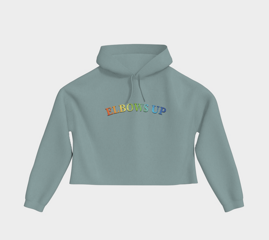 Elbows Up Never 51 PRIDE Cropped Hoodie