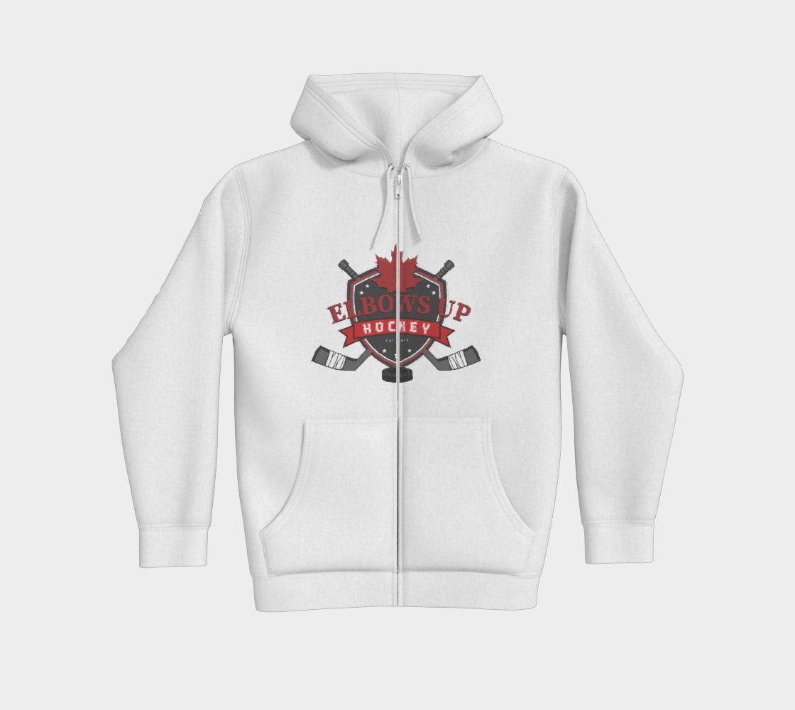 Elbows Up Hockey Premium Zip Up Hoodie