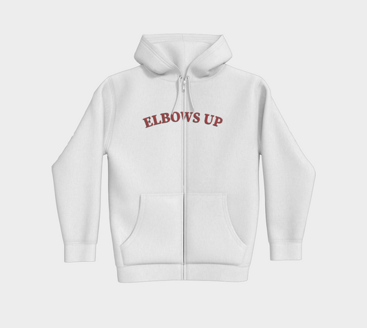 Elbows Up Premium Zip-Up Hoodie