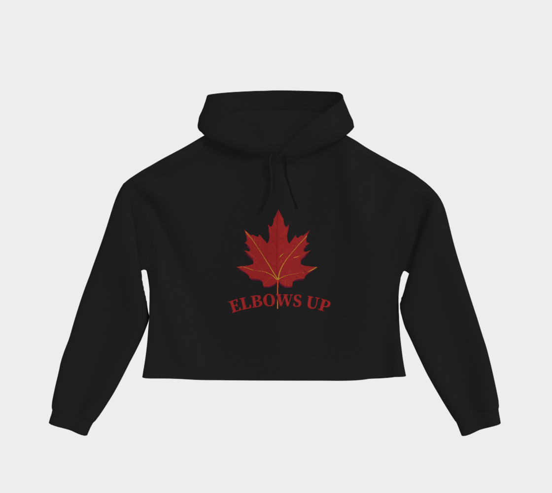 Elbows Up Leaf Cropped Hoodie