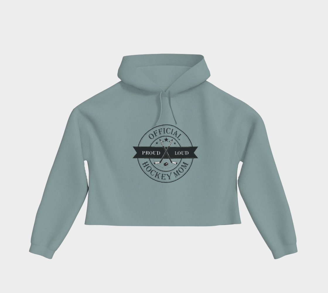Official Hockey Mom Cropped Hoodie Black Logo