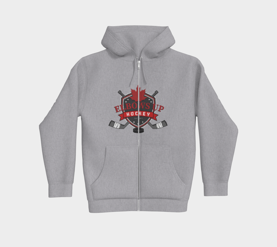 Elbows Up Hockey Premium Zip Up Hoodie