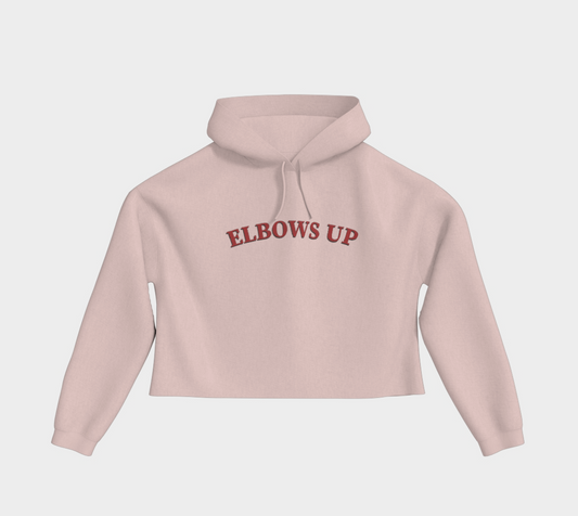Elbows Up Cropped Pullover Hoodie