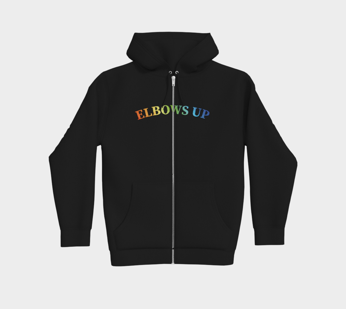 Elbows Up Never 51 PRIDE Premium Zip Up Hoodie