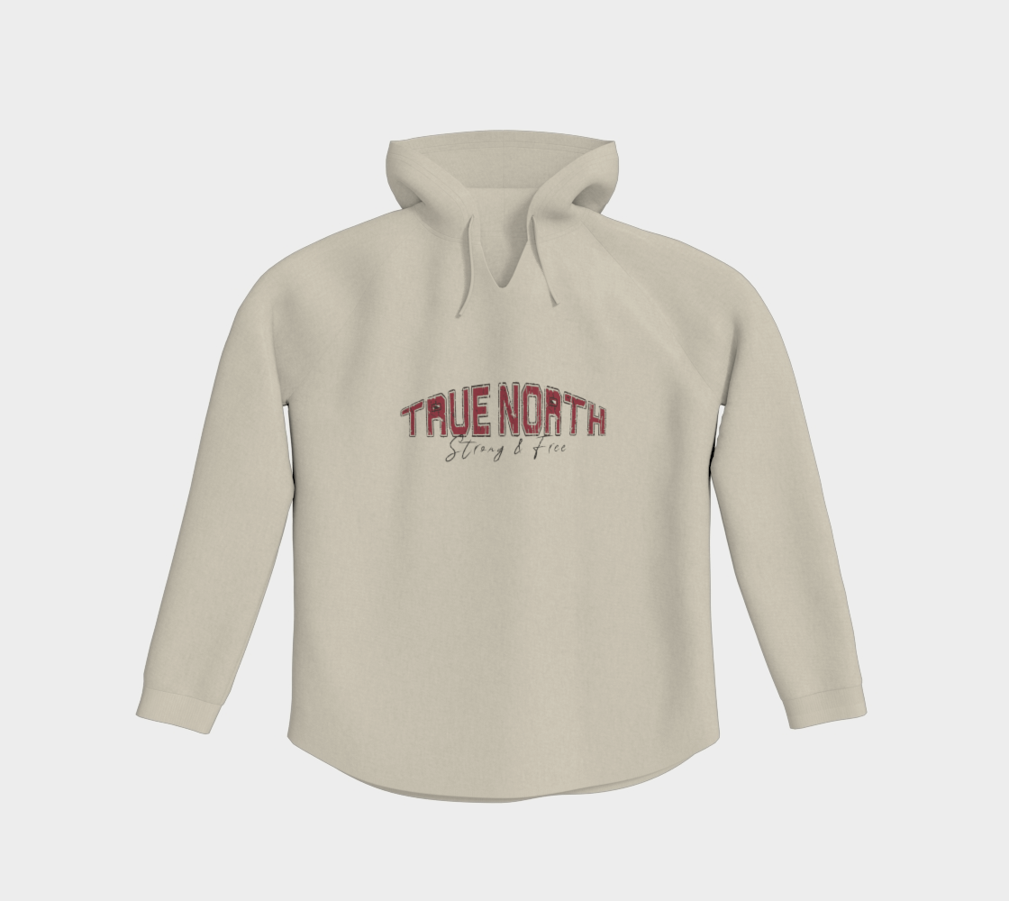 True North Strong and Free Light Pullover Hoodie Dark Outline