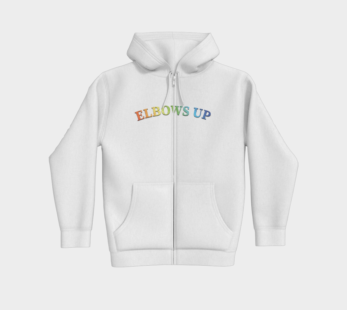 Elbows Up Never 51 PRIDE Premium Zip Up Hoodie